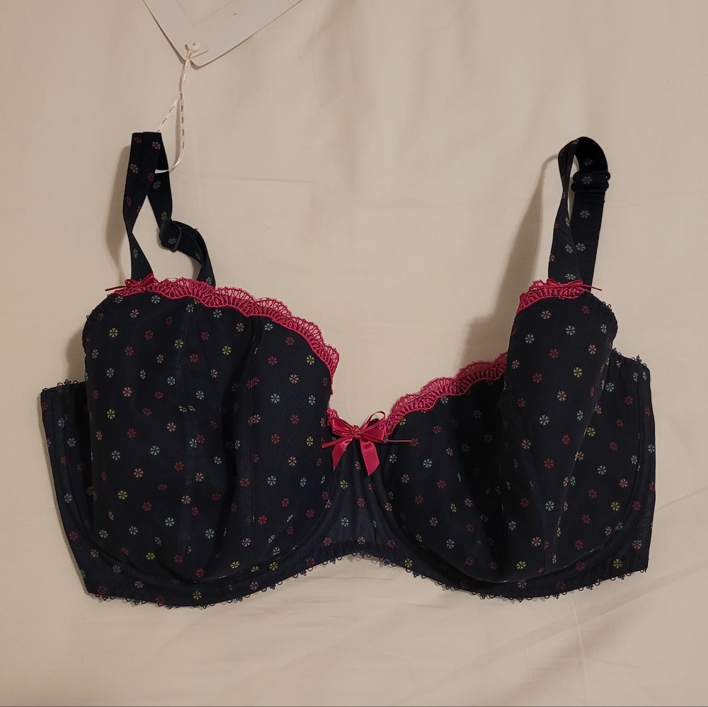 Freya Blue Bra with Lace Detailing